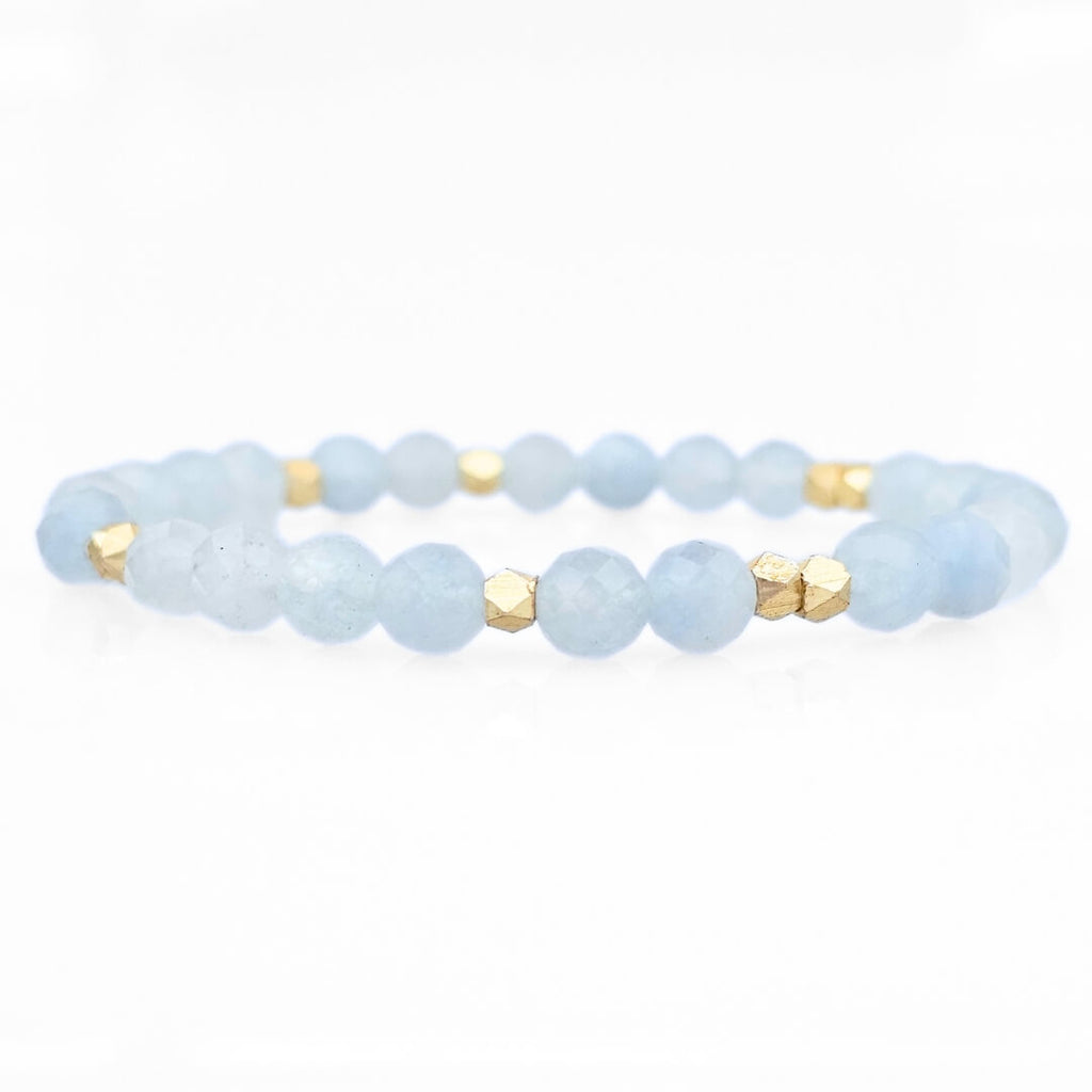 Calm krystal armbånd blå chalcedon