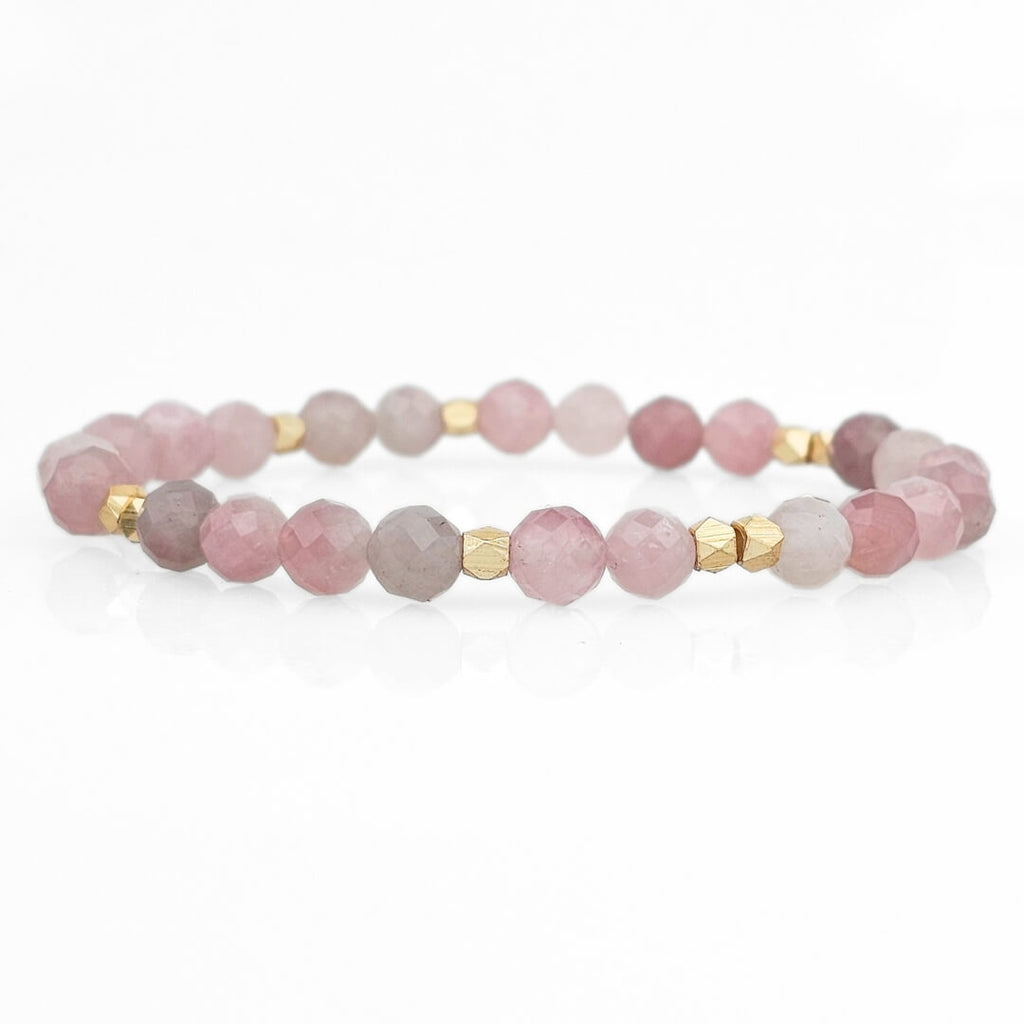 Calm krystal armbånd mørk rosaquartz
