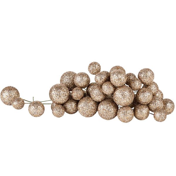 Pyntebær guld Glimmer 3 str.