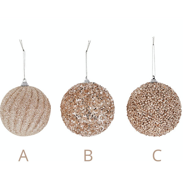 Glimmer Julekugler 10 cm champagne