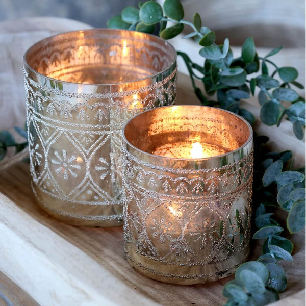 Hurricane fyrfadsstage antique sølv