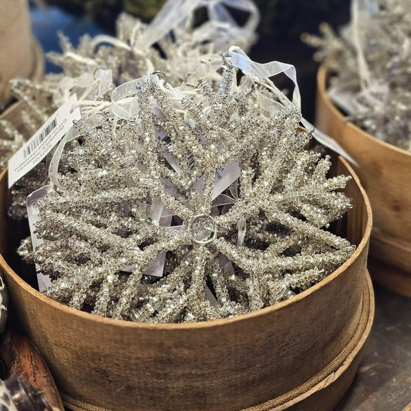 Snefug ophæng sølvperle & krystal