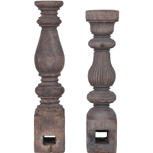 Rustik Træ Lysestage L