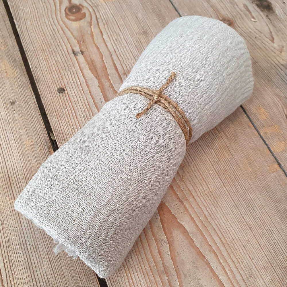 Tørklæde bomuld viscose lys grå
