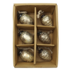 Små Julekugler i æske 6 stk antique champagne