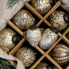 Små Julekugler i æske 12 stk antique champagne