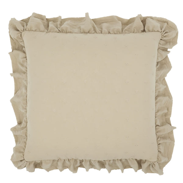 Aix Soft Pudebetræk med flæse hør 50 x 50