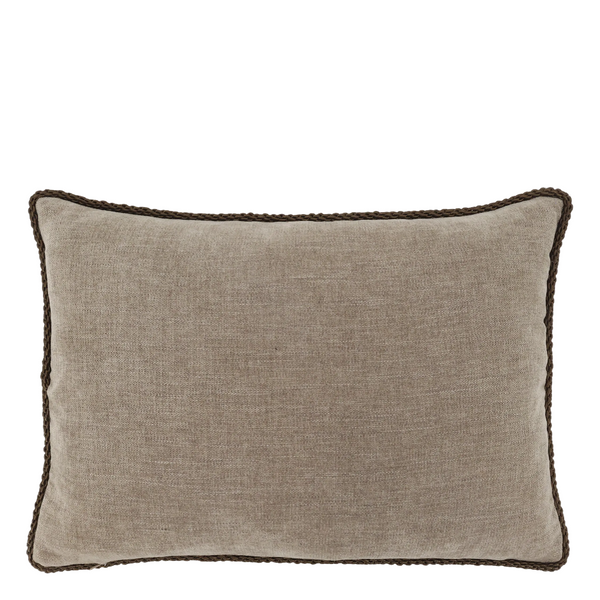 Aix Pudebetræk chenille m piping 50x35 latte