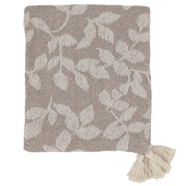 Aix vævet Plaid m kvaster latte/creme 150 x 130
