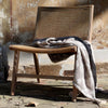 Aix vævet Plaid m kvaster latte/creme 150 x 130