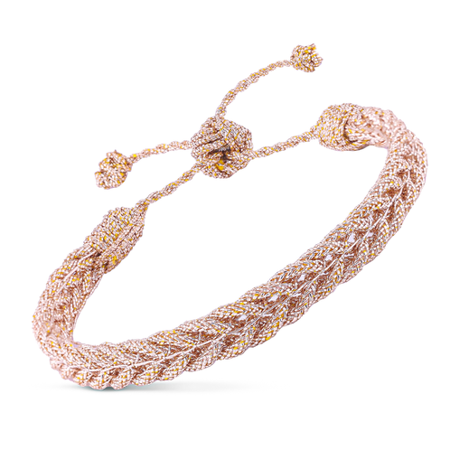 The Braided flettet Armbånd rosa guldfarvet