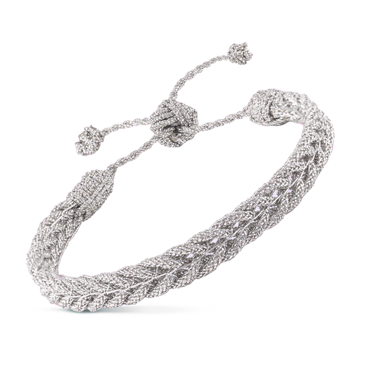 The Braided flettet Armbånd sølvfarvet