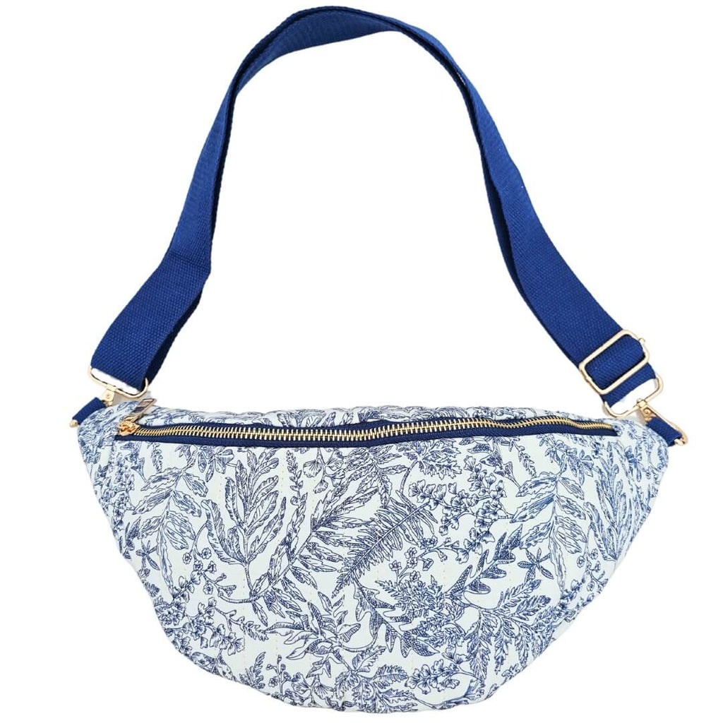 Bleu Stor Bumbag med blå Blomster
