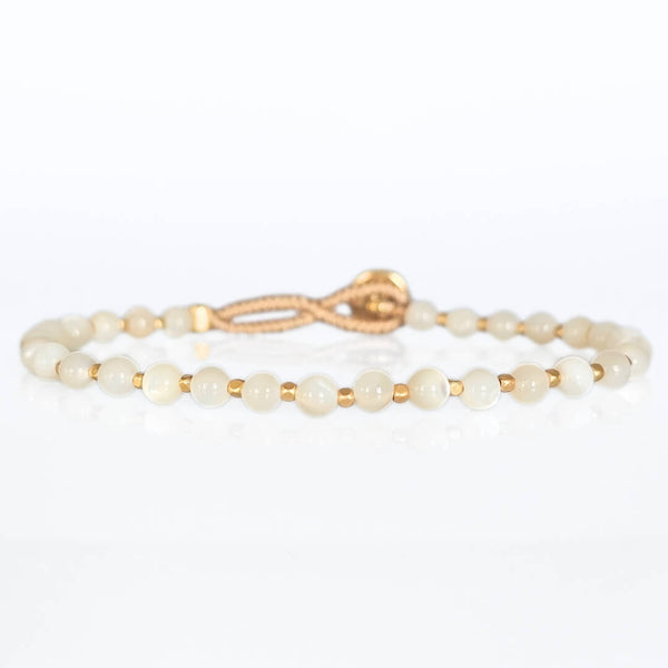 Bo Round perlevævet armbånd perlemor