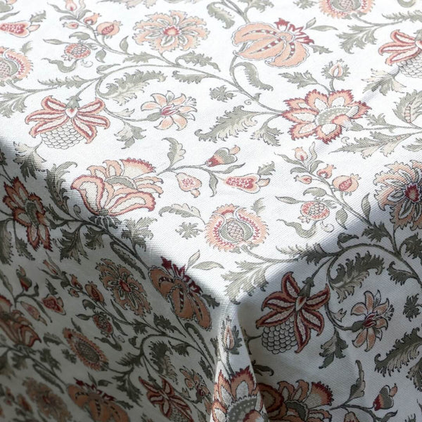 Bomuldsdug med chintz blomsterprint 240 x 140