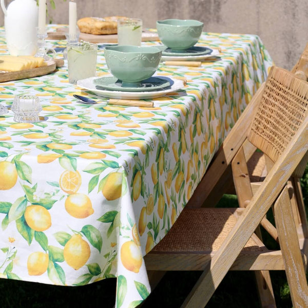 Bomuldsdug med citroner 240 x 140