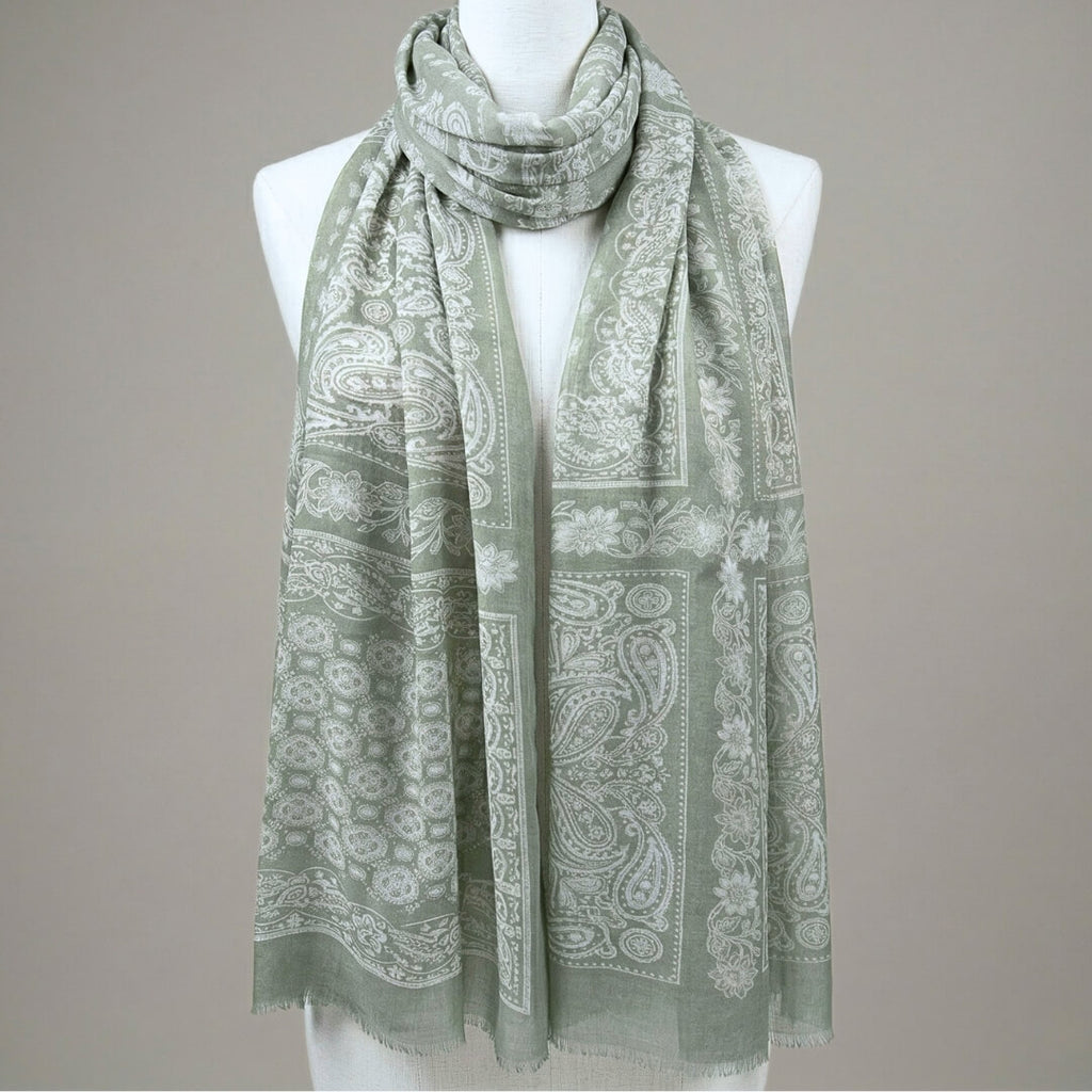 Breeze langt Tørklæde bandana print grøn