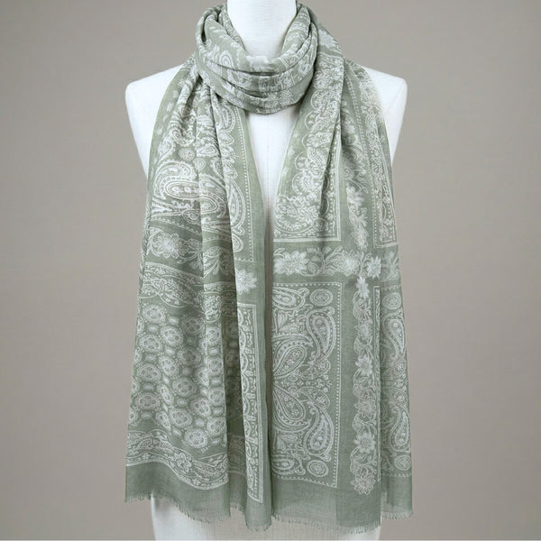 Breeze langt Tørklæde bandana print grøn