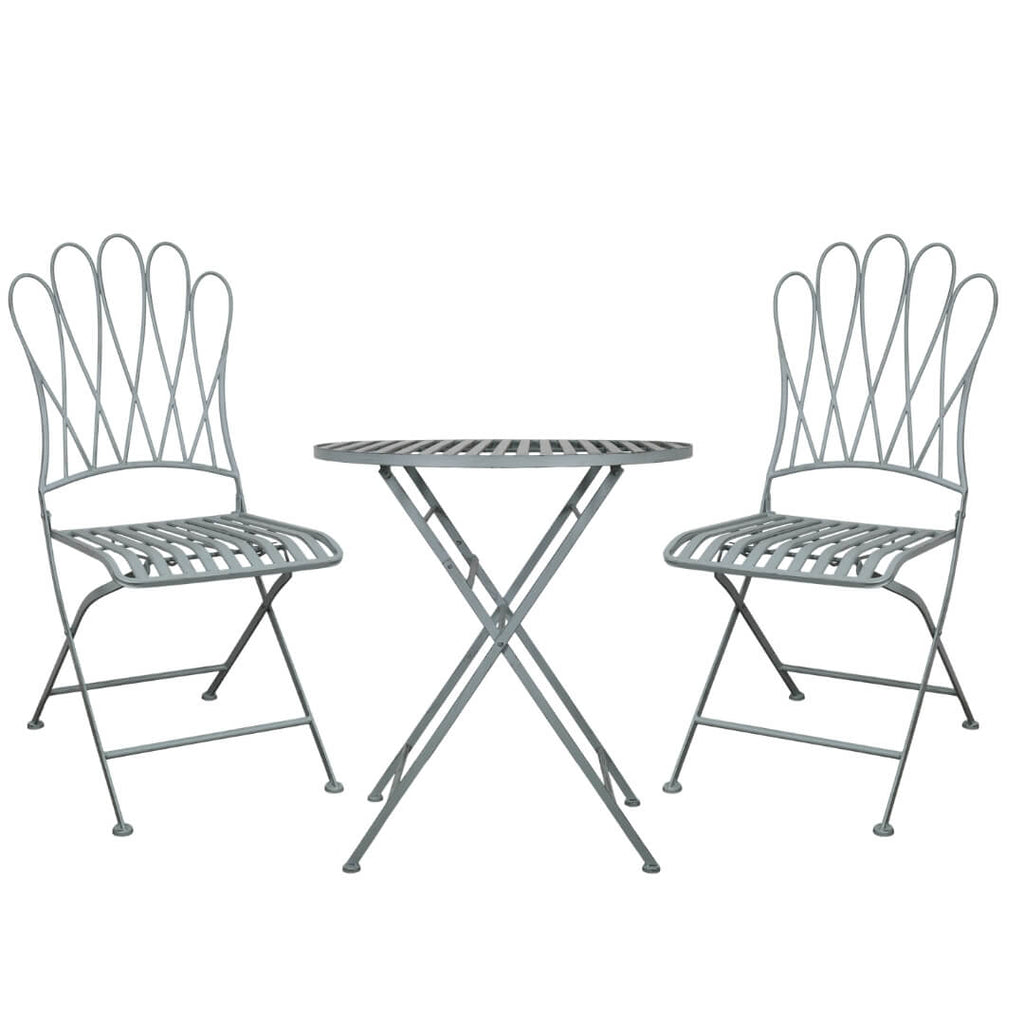 Cafésæt 2 stole og bord sky blue