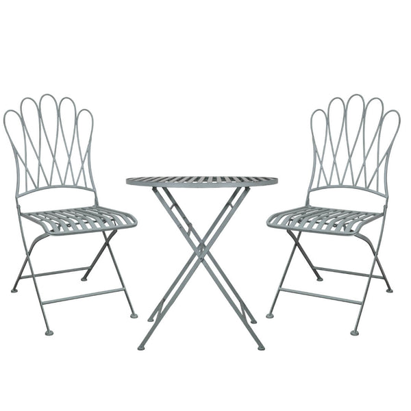 Cafésæt 2 stole og bord sky blue