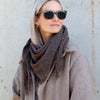 Cashmere Tørklæde frynser 100x70 coffee