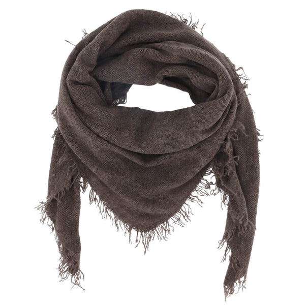 Cashmere Tørklæde frynser 100x70 coffee