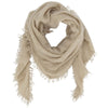 Cashmere Tørklæde frynser 100x70 creme