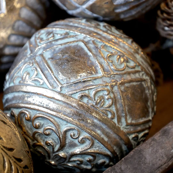 Deko kugle med mønster  antique verte