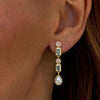 Ewan forgyldte Øreringe perle, chalcedon & rosaquartz