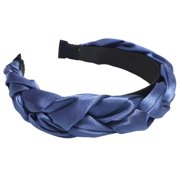 Flettet Satin Hårbøjle Blå