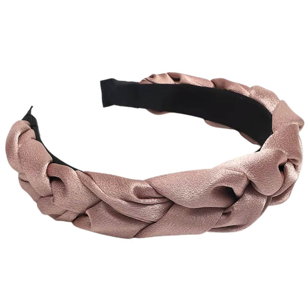 Flettet Satin Hårbøjle Latte