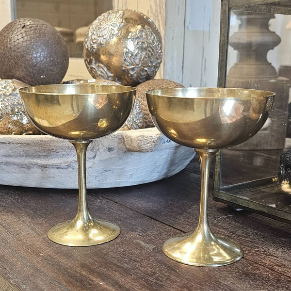 Vintage franske Champagneskåle messing