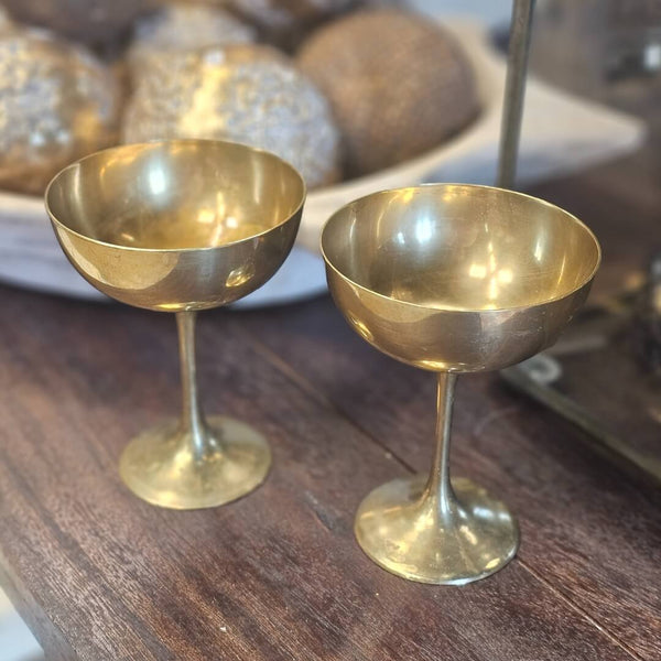 Vintage franske Champagneskåle messing