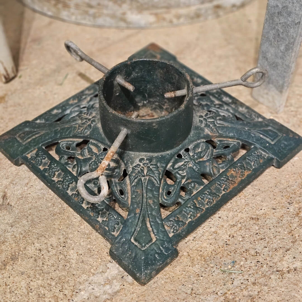 Gammel Juletræsfod jern grøn