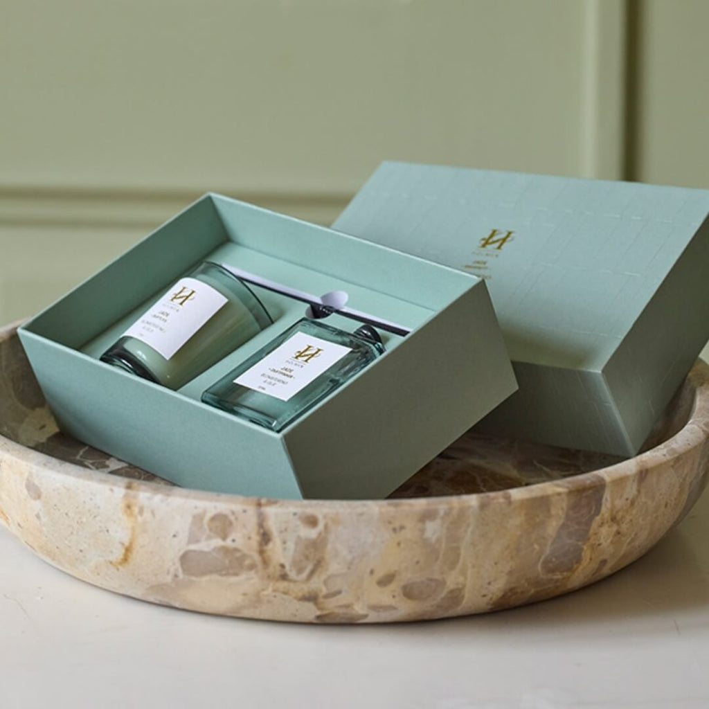 Gavesæt Duftlys & Duft Diffuser Jade