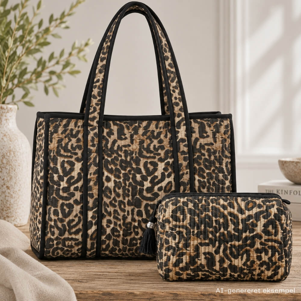 Holiday Shopper & Toilettaske leopard print