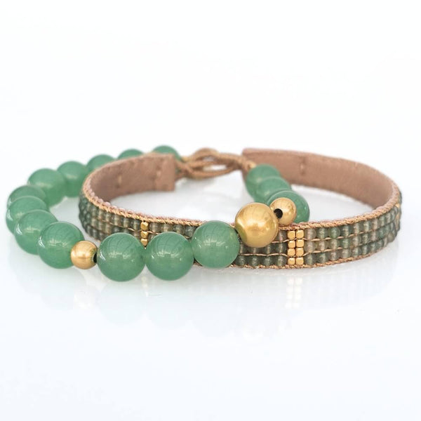 IBU Jewels armbånd grøn aventurin