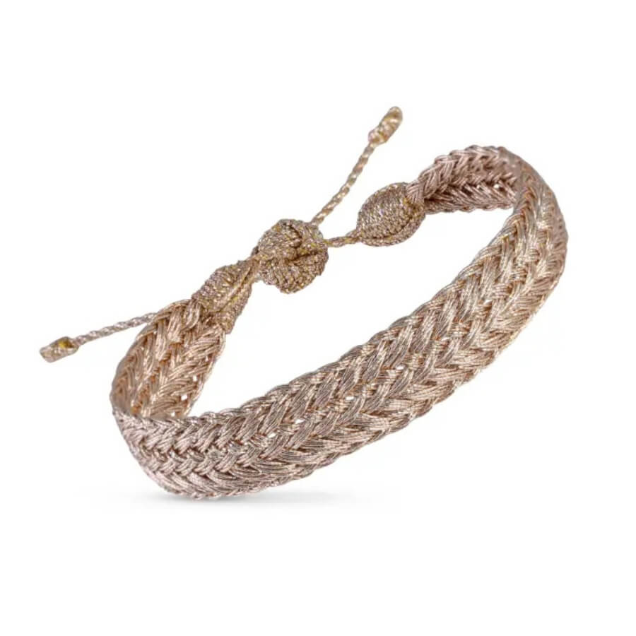Irhi vævet Armbånd rosa guldfarvet
