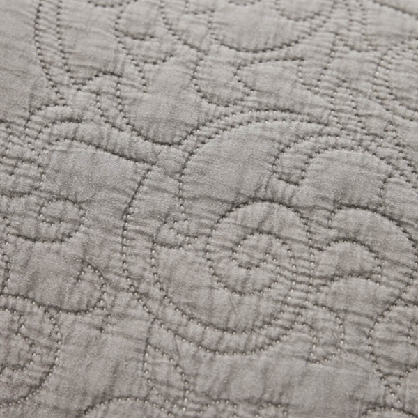 Isabelle stort Pudebetræk quiltet grå 60 x 60