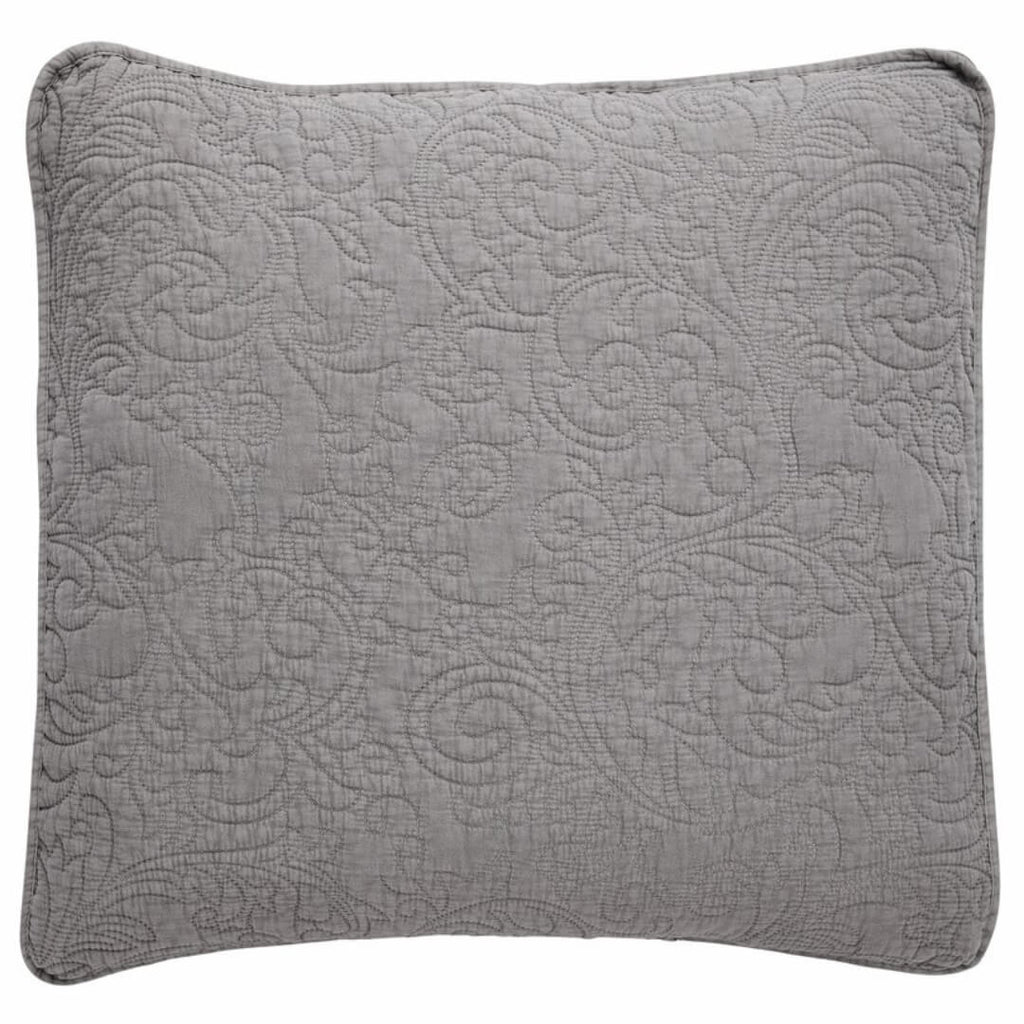 Isabelle stort Pudebetræk quiltet grå 60 x 60 cm