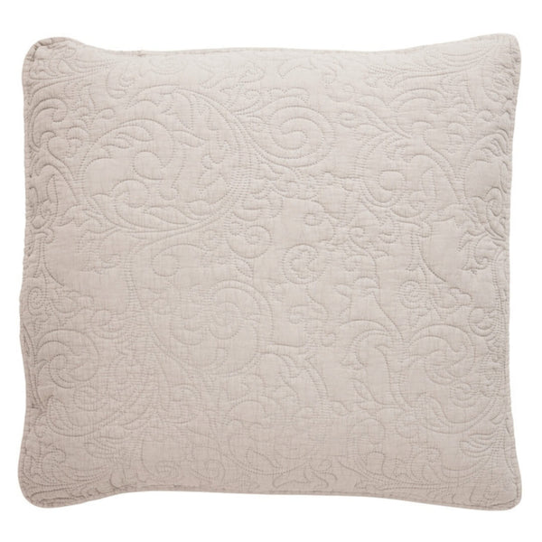 Isabelle stort Pudebetræk quiltet sand 60 x 60 cm