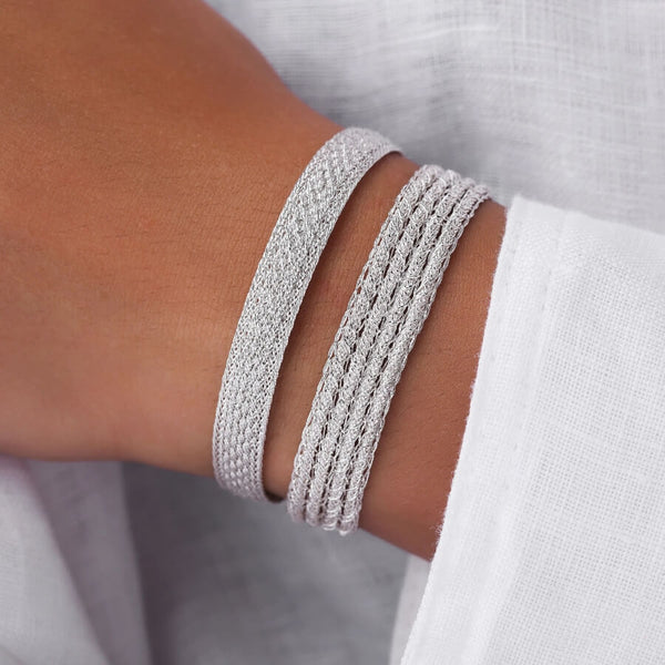 Izy vævet Armbånd sølvtråd