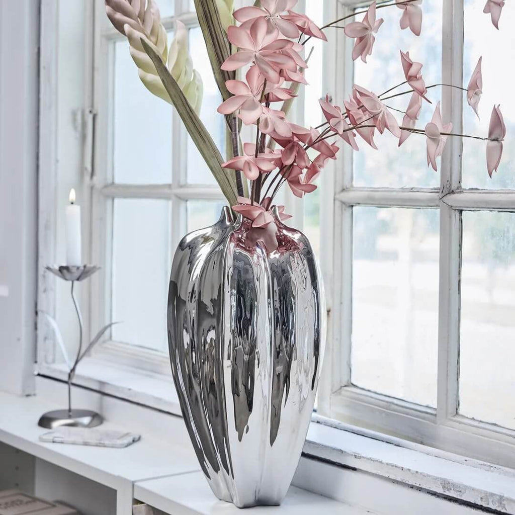 Jielle Vase sølv keramik 36,5 cm