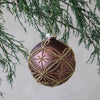 Julekugle stjernemønster 8 cm mocca/guld