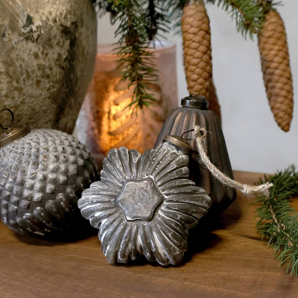 Julekugle stjerne antique mocca