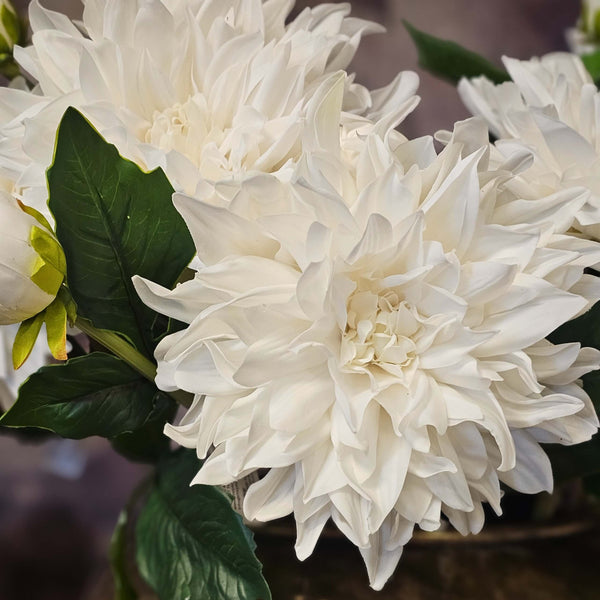 Kunstig Dahlia hvid 70 cm