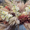 Kunstig ridderspore pampas og hortensia