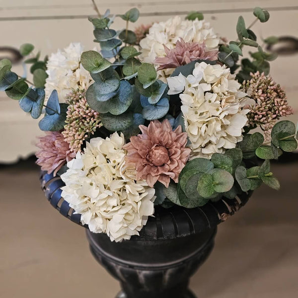 Kunstig Buket i creme, rosa, grøn