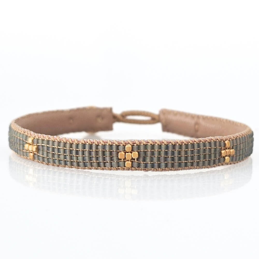 Little Star perlevævet Armbånd grå