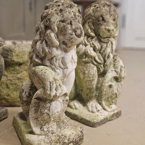 Løver figurer sæt marmor m patina